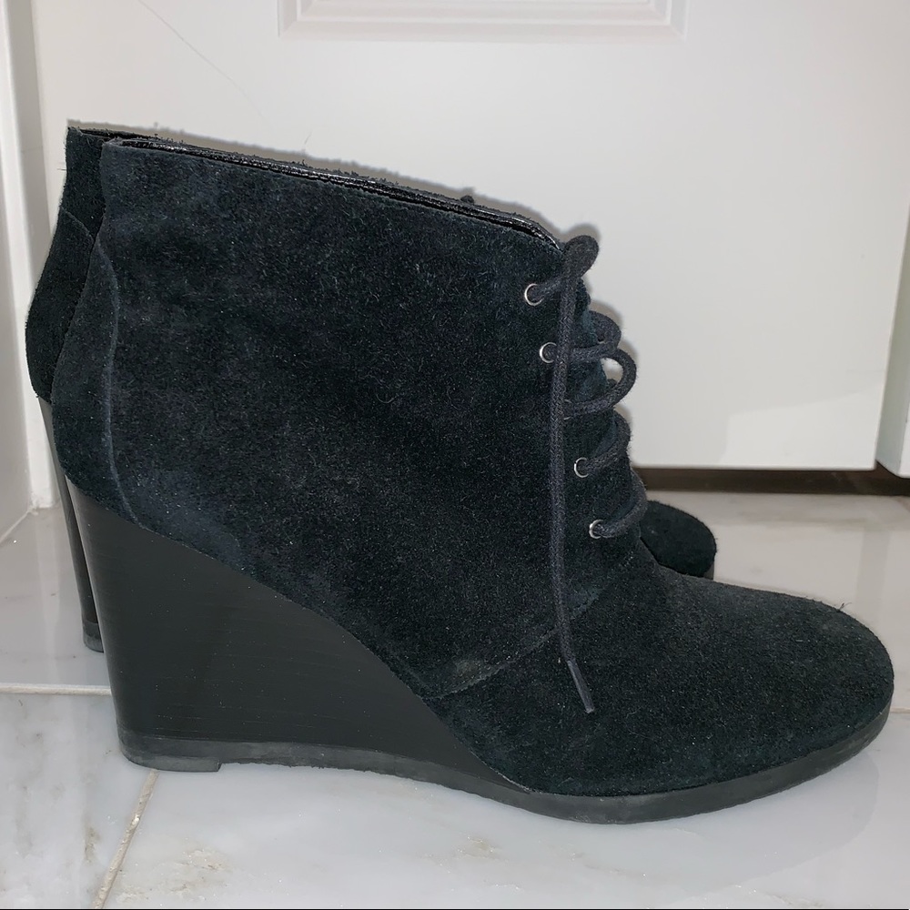 Suede Wedge Booties